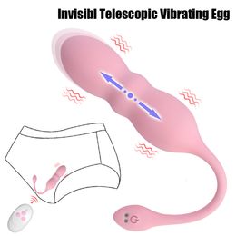 Juguetes para adultos Thrusting Panty Vibrator Sex Shop Control remoto Jump Egg Sex Toy para mujeres Telescópico Vibrating Egg G Spot Masajeador vaginal 230519