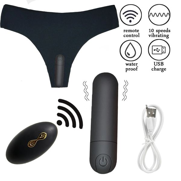 Jouets pour adultes culotte vibrante 10 fonctions télécommande sans fil vibrateur de balle rechargeable sangle sur sous-vêtements vibrateur pour femmes Sex Toy 231027