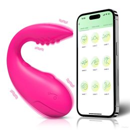 Jouets pour adultes sans fil Bluetooth G Spot Gode Vibromasseur pour femmes APP Télécommande Porter Oeuf Vibrant Clit Femme Culotte Sexe Adultes 231017