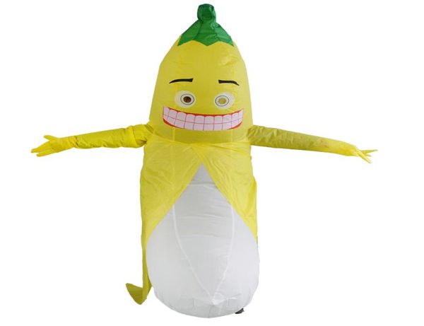 Adulte unisexe drôle banane mascotte Costume carnaval Sexy fruits fête déguisement jaune 9298037