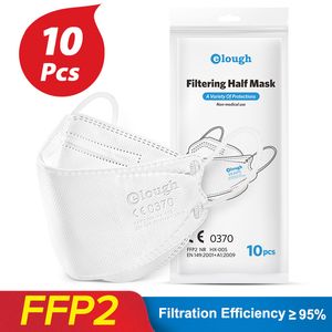 Masques universels pour adultes mode masque de protection du visage forme de poisson forme de feuille de saule respirant 3D ajustement double couche soufflé à la poussière anti-poussière