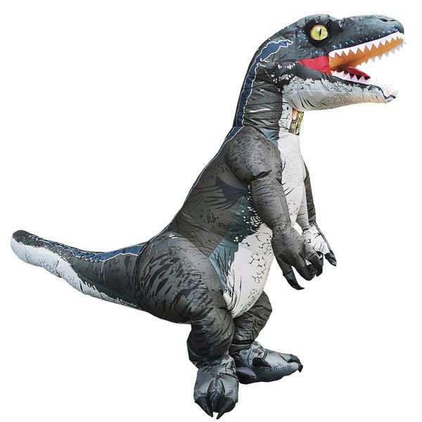 Adulto Velociraptor T REX Dinosaurio Inflable Fiesta de disfraces Cosplay Disfraces de Halloween para hombre mujer Traje de disfraces LJ200930