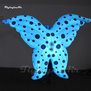 Disfraz de mariposa inflable para caminar para adultos, ropa de bailarina de 2m, alas que brillan intensamente para espectáculo de desfile