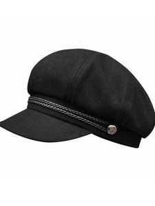 Adulte hiver grande taille laine chapeau octogonal hommes équipé béret casquette fille mode feutre chapeaux journal vendeur 54 cm 56 cm 575 cm 59 cm 61 cm 62 cm J220722