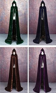 Sorcière adulte longue cape d'Halloween capuche et capes Costumes d'Halloween pour femmes hommes Costumes de Cosplay velours Cosplay vêtements 3052057