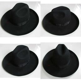 Volwassen X053 100% WOL TOP EXPORT ORIGINEEL SLECHT ISRAELI JE HAT GEVOELT MET BIG EVENES 10 CM ZIER WOLLEN FEDORA HATS223P EN S223P ORIGINELE KWALITEIT