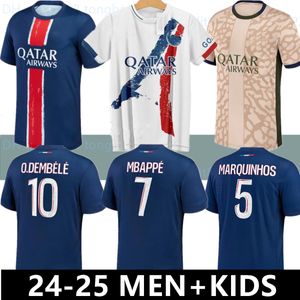 24 25 Maillot MBAPPE Soccer Jerseys Kids Kit 23/24 Player Version Training Pre Match 2023 2024 Maglia Paris Home Away Football Shirt HAKIMI FABIAN VITINHA O DEMBELE