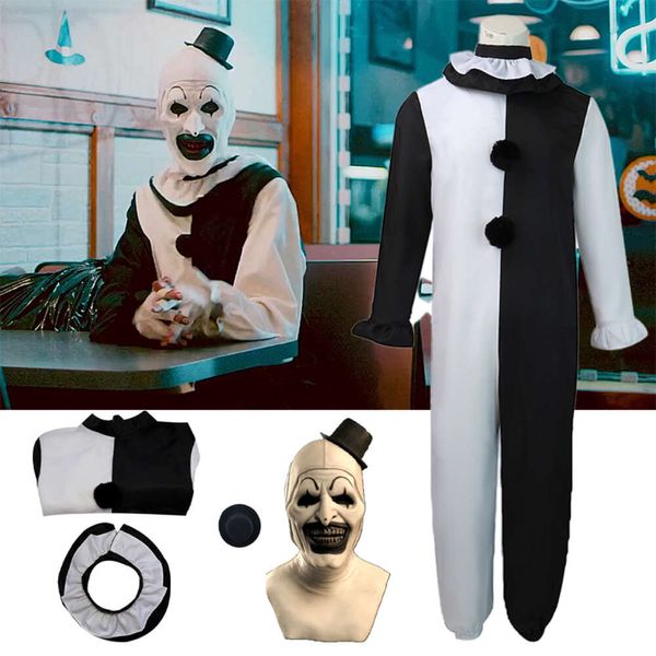 Adultes enfants Terrifier 2 Art le Clown Cosplay Costume combinaison chapeau masque tenues Halloween carnaval Suitcosplay