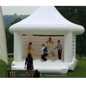 Adultes enfants 4.5x4m ou château sautant plein d'entrain gonflable commercial de mariage blanc personnalisé