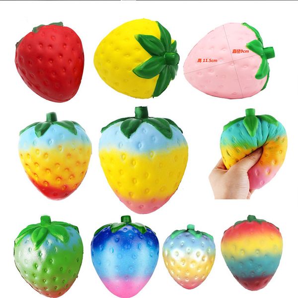 Adultos niños Squishy fresa alivio del estrés juguetes novedad comida de imitación fruta ventilación bola sensorial Fidgets juguete fiesta favores