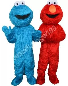 Adultes Rue Sésame Bleu Cookie Monster Costume De Mascotte Costume De Personnage De Dessin Animé Costume Halloween Fête En Plein Air Carnaval Festival Déguisement pour Hommes Femmes