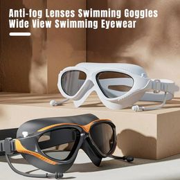 Volwassenen zwemmen bril Antifog UV -bescherming voor frame siliconen mannen vrouwen lekkendicht duiken 240416