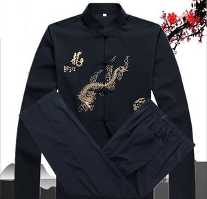 Adultes Vintage Arts martiaux chinois Wing Chun costume Tai Chi Arts martiaux ensemble de vêtements noir rouge blanc bleu Kung Fu uniforme