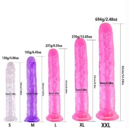 Juguetes para adultos enormes consoladores para mujeres consoladores de gelatina suave erótica femenina de pene realista anal strong copa de succión gspot orgasm sho3402473