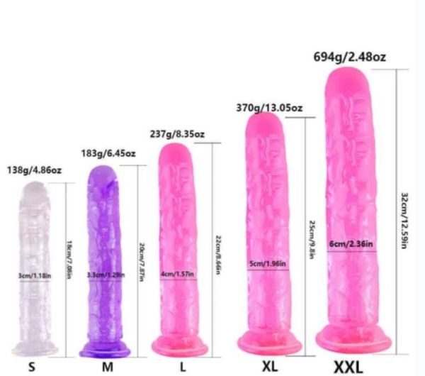 Juguetes para adultos enormes consoladores para mujeres consoladores de gelatina suave erótica femenina de pene realista anal tapón de succión fuerte copa gspot orgasm sho5159395
