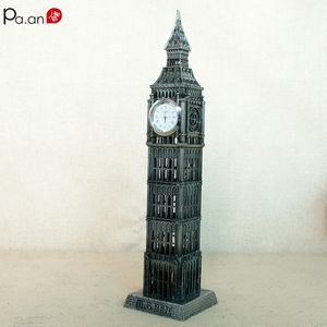Alliage avancé Londres Big Ben avec horloge moule bureau décoration de table cathédrale britannique Souvenirs cadeaux créatifs Drop Y200104