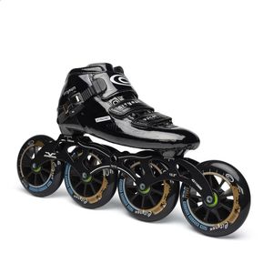 Geavanceerde Koolstofvezel Inline Skates Boot 7075 Legering CNC Frame 85A Duurzaam PU 110mm 100mm 90mm Rolschaatsen Wielen Track Racing 240312