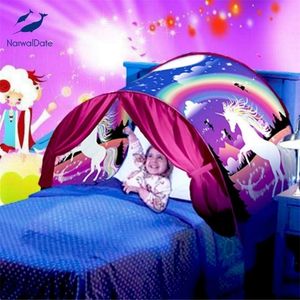 Avanzado niños ropa de cama tienda 3D impreso niñas decoración de la habitación cortina de mosquitos para cama con dosel camas niños niño bebé regalo Y200417