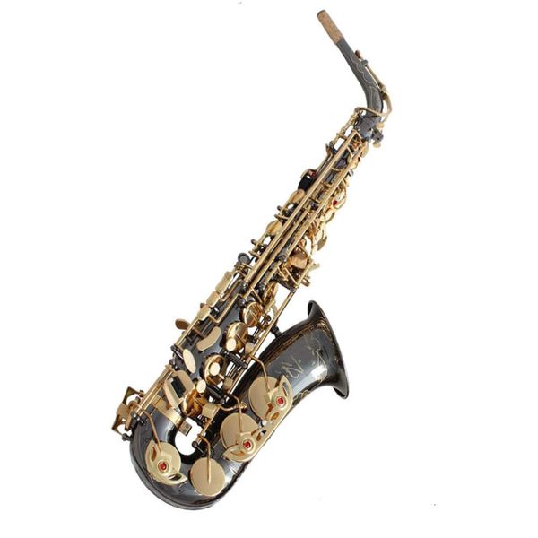 Saxophone alto mi plat avancé Eb, instrument de musique professionnel, processus de simulation de saxophone avec étui, embout noir nickel or, saxophone pour débutant