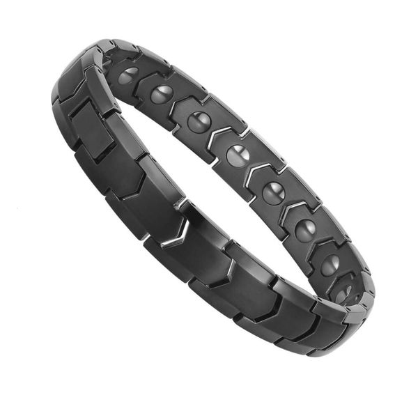 Advanced Magnetic Therapy Titanium Steel avec un bracelet en pierre d'énergie anti-statique pour les hommes et les femmes