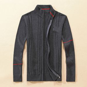 Pull pour hommes avancé automne et hiver tricoté élastique épaissi pull hommes d'affaires décontracté chaud à manches longues cardigan zippé veste à col haut