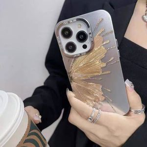 Advanced Metal Butterfly Phone Case adapté pour 15 mains 13Promax 14p 12 Hard 15h