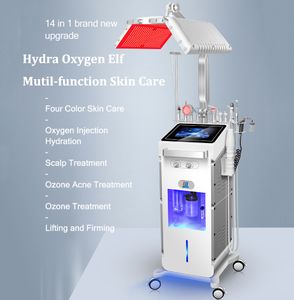 Advanced Tech 4 couleurs LED PDT traitement de l'acné blanchiment de la peau Hydro Dermabrasion Spa équipement pur oxygène Jet d'eau Peel Machine faciale