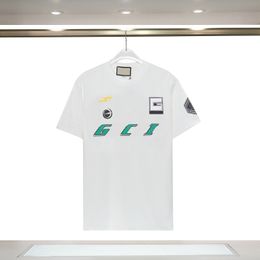 Versión avanzada Italia Moda Camiseta para hombre Tops Verano Impresión de letras femeninas Marcas de lujo Camisa para hombres y mujeres Alta calidad Casual Algodón cuello redondo Camisetas