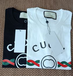 Geavanceerde versie Italië modeheren t-shirt tops zomer vrouwelijke 2G letters printen luxe merken shirt mannen en dames hoogs kwaliteit qucci casual katoenen ronde nek tees