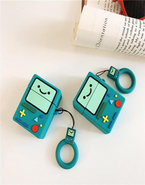 Adventure Time Azul Verde Game Boy Machine Funda de silicona para auriculares inalámbricos Bluetooth para Apple Airpods 1 2 Pro Chargi5513495 protectora