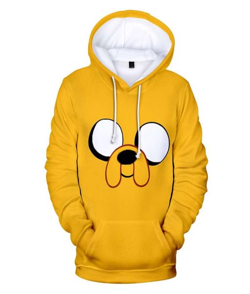 Adventure Time Finn et Jake The Dog Face Hoodie Sweetshirt Men Femmes Fleep 3D Sweat à capuche Pullover Streetwear Jas Coat2690630