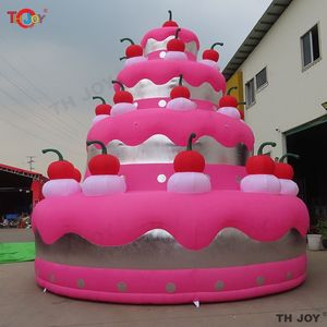 Publicidad Inflables actividades publicitarias 6m 20 pies de altura Torta inflable gigante para decoraciones de fiesta de cumpleaños