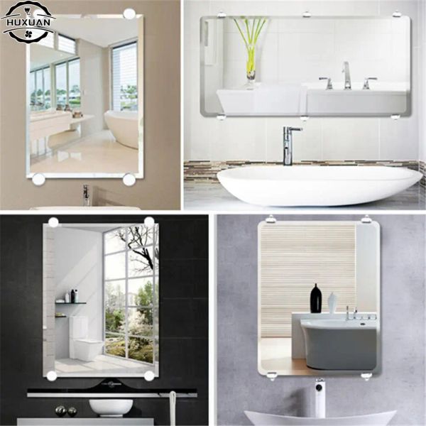 Miroir de miroir à clip de plaque publicitaire Miroir de salle de bain à ajustement fixe miroir miroir en verre Hinger accessoires