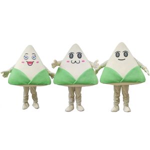 Reclame Props Chinees Eten Zongzi Mascotte Kostuum Halloween Christmas Fancy Party Cartoon Karakter Outfit Pak Volwassen Vrouwen Mannen Jurk Carnaval Unisex Volwassenen