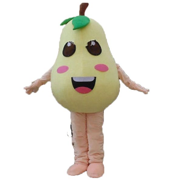 Accesorios publicitarios Pera Fruta Mascota Disfraz Halloween Navidad Fiesta de lujo Personaje de dibujos animados Traje Adulto Mujeres Hombres Vestido Carnaval Unisex Adultos