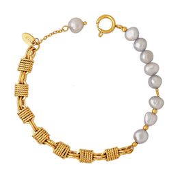 Adw1 pulseiras de aço inoxidável moda coreana luz luxo delicado pérola corrente pulseira para mulheres jóias mm22 240106