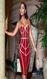 ADYCE 2019 Nouveau bandage de corps d'été Dress Femme Vestido Spaghetti Spaghetti Clubless sans manches Célébrité Soirée de soirée Dress1088346