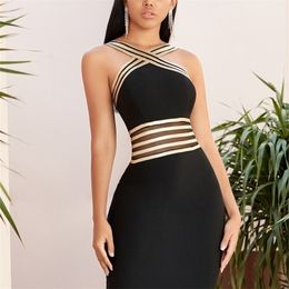 Adyce Summer Halter Lace Bandage Dress Women Sexy Hollow Out Bodycon Club Celebrity Evening Runway Party Dress Vestidos 220509