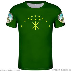 Adygea Man T-shirt Gratis Custom Naam Nummer Foto T-shirt Print Vlag Word Russisch Rusland Rossiya Rossiyskaya Giaginskaya Kleding