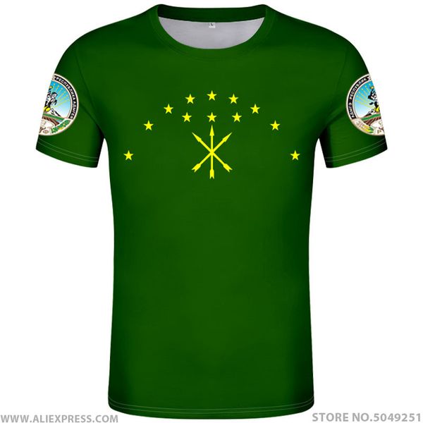 ADYGEA t-shirt homme gratuit nom personnalisé numéro photo t-shirt imprimé drapeau mot russe Russie Rossiya Rossiyskaya Giaginskaya vêtements