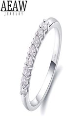 AEAW 14K OR BLAND 025CTW 2 mm DF Round Cut Engagementwedding Topaz Moissite Lab Lab Diamond Band Ring For Women9189535