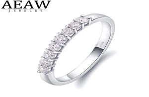 AEAW 14K WIT GOUD 025CTW 2mm DF Ronde Cut EngagementWedding Topaz Moissanite Lab Gegroeide diamanten bandring voor dames1095703