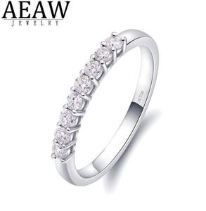 AEAW 14k witgoud 025ctw 2 mm DF Round Cut EngagementWedding Topaz Moissanite Lab Grown Diamond Band Ring voor dames6823080