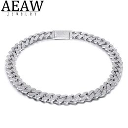 AEAW 18 pouces 925 réglage en argent sterling glacé Moissanite diamant Hip Hop chaîne à maillons cubains Miami collier bijoux pour hommes X050257i