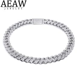 AEAW 18 inch 925 sterling zilveren setting Iced Out Moissanite diamant hiphop Cubaanse schakelketting Miami ketting sieraden voor heren X050245L