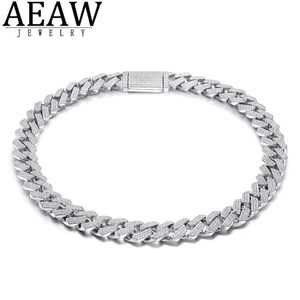 AEAW 18 inch 925 sterling zilveren setting Iced Out Moissanite diamant hiphop Cubaanse schakelketting Miami ketting sieraden voor heren X050260L