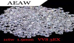 AEAW 19mm Total 1 CTW carat DF couleur certifiée laboratoire cultivé Moissanite diamant perle en vrac Test positif bijoux fins 3725528