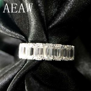 AEAW 3.5CTW F Color Engagement Band Ring Bruiloft Baguette Half Diamond voor Vrouwen in Sterling Zilver 211217