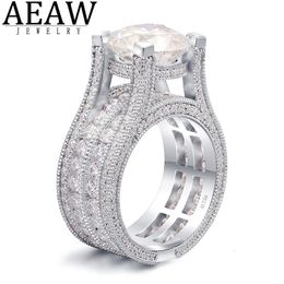 AEAW 7CTW D Ronde 18K AU750 Witgouden Ring Geslaagd Diamond Test High-end Bruiloft Sieraden Party 231226