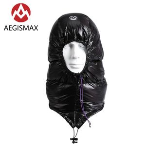AEGISMAX hiver 800FP chapeau en duvet d'oie sac de couchage accessoires pour hommes femmes voyage en plein air Camping casquettes capuche ultraléger randonnée 271G